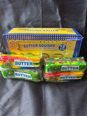 New 4 Pack Butter Squishy Toy Pack - Multi Colored (Not Needoh) Smells